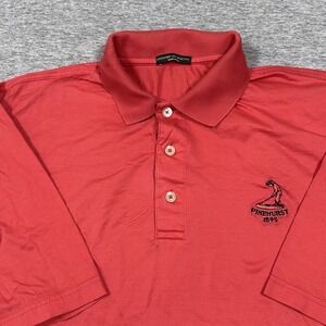Pinehurst 1895 Collection Polo Shirt Mens Large Red Pink Cotton Golf Made Italy